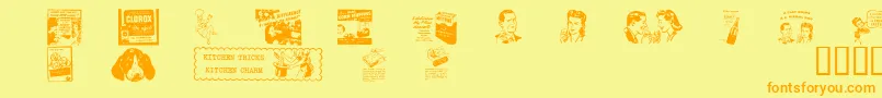 OldTimeAdDingsTwo Font – Orange Fonts on Yellow Background