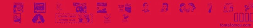 フォントOldTimeAdDingsTwo – 赤い背景に紫のフォント