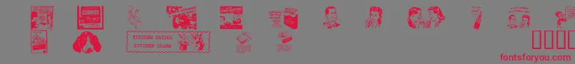 OldTimeAdDingsTwo Font – Red Fonts on Gray Background