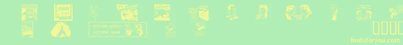 OldTimeAdDingsTwo Font – Yellow Fonts on Green Background