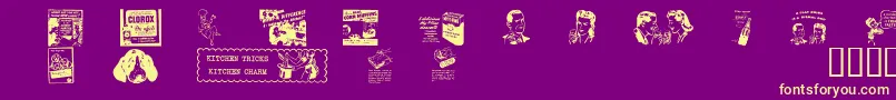 OldTimeAdDingsTwo Font – Yellow Fonts on Purple Background