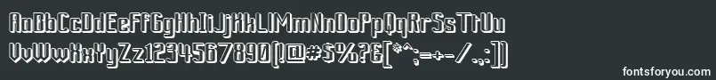 Шрифт Ardour3DGm – белые шрифты на чёрном фоне