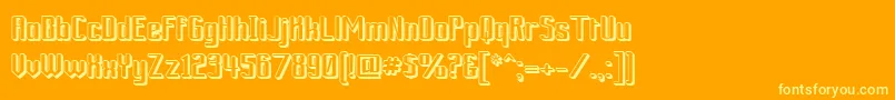 Ardour3DGm-Schriftart – Gelbe Schriften auf orangefarbenem Hintergrund