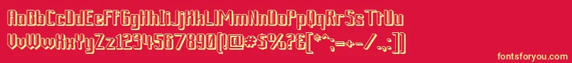 Ardour3DGm Font – Yellow Fonts on Red Background