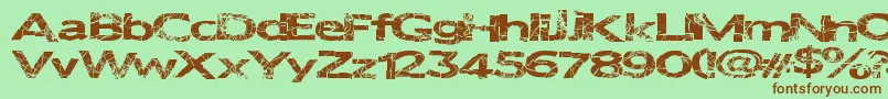 Metalcrime Font – Brown Fonts on Green Background