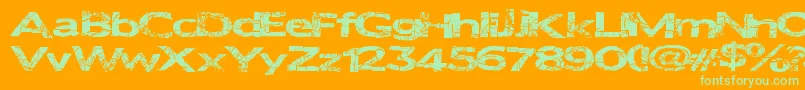 Metalcrime-fontti – vihreät fontit oranssilla taustalla