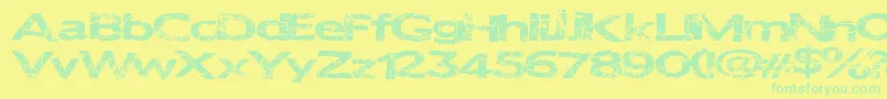 Metalcrime Font – Green Fonts on Yellow Background