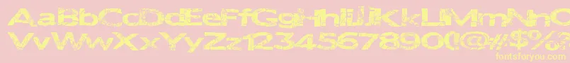 Saiba mais sobre a fonte Metalcrime Fonte Metalcrime – fontes amarelas em um fundo rosa
