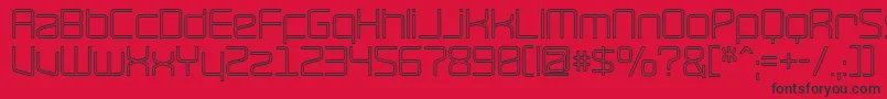 Weitere Informationen zur RaveHollow-Schriftart RaveHollow-Schriftart – Schwarze Schriften auf rotem Hintergrund