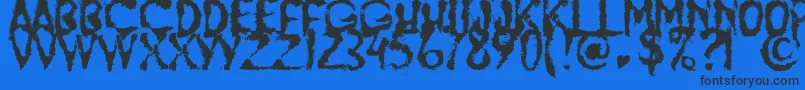 JumpBurnIp2012 Font – Black Fonts on Blue Background