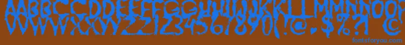JumpBurnIp2012 Font – Blue Fonts on Brown Background