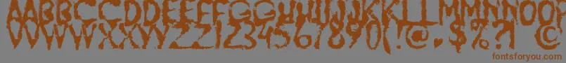 JumpBurnIp2012 Font – Brown Fonts on Gray Background