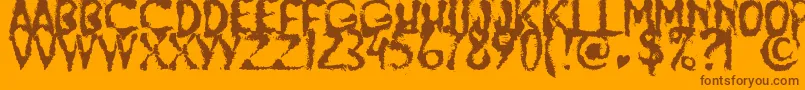 JumpBurnIp2012 Font – Brown Fonts on Orange Background