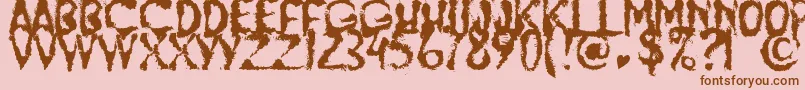JumpBurnIp2012 Font – Brown Fonts on Pink Background