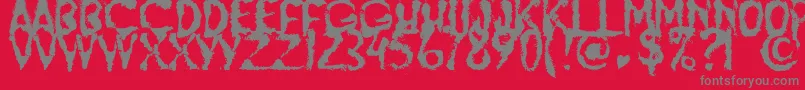 JumpBurnIp2012 Font – Gray Fonts on Red Background