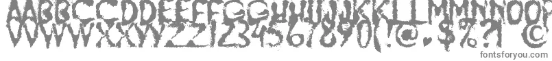 JumpBurnIp2012-fontti – harmaat kirjasimet valkoisella taustalla