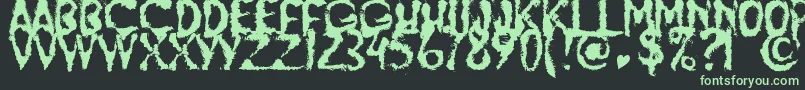 JumpBurnIp2012-fontti – vihreät fontit mustalla taustalla