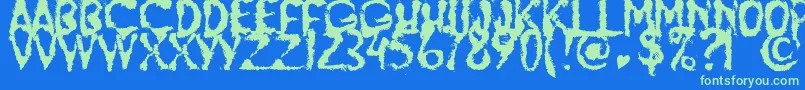 JumpBurnIp2012 Font – Green Fonts on Blue Background