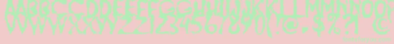 JumpBurnIp2012 Font – Green Fonts on Pink Background