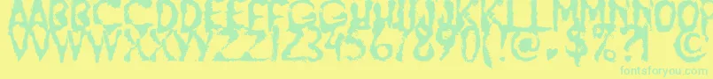 JumpBurnIp2012 Font – Green Fonts on Yellow Background