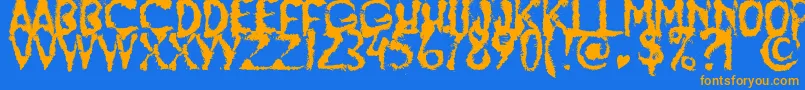 JumpBurnIp2012 Font – Orange Fonts on Blue Background