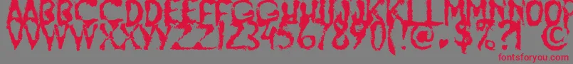 JumpBurnIp2012 Font – Red Fonts on Gray Background