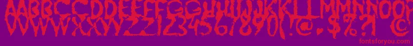 JumpBurnIp2012 Font – Red Fonts on Purple Background