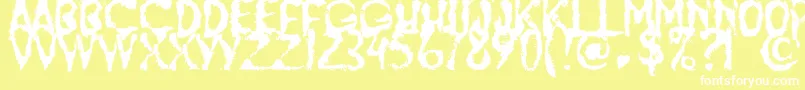 JumpBurnIp2012 Font – White Fonts on Yellow Background