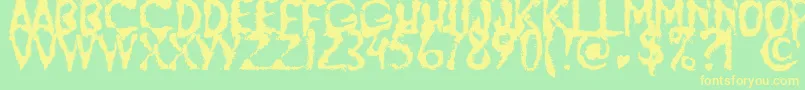 JumpBurnIp2012 Font – Yellow Fonts on Green Background