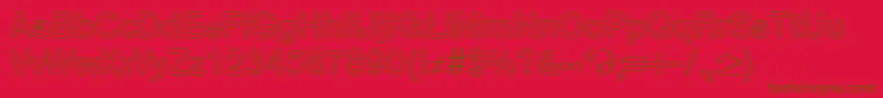 AkzentroundedoutmediumRegularDb-Schriftart – Braune Schriften auf rotem Hintergrund