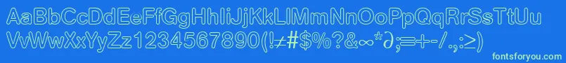 AkzentroundedoutmediumRegularDb Font – Green Fonts on Blue Background