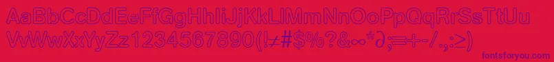 フォントAkzentroundedoutmediumRegularDb – 赤い背景に紫のフォント