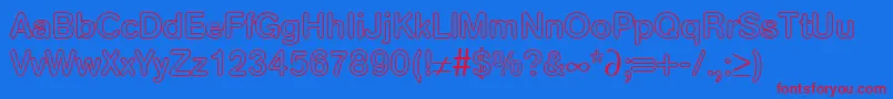 AkzentroundedoutmediumRegularDb Font – Red Fonts on Blue Background