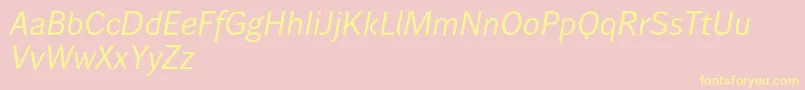 Wendelinreduced56kursiv Font – Yellow Fonts on Pink Background
