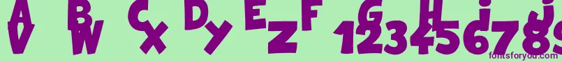 ComixLoud Font – Purple Fonts on Green Background