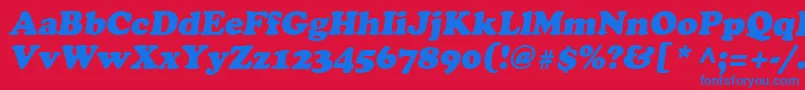 Agcrowo Font – Blue Fonts on Red Background