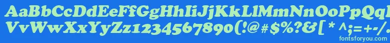 Agcrowo Font – Green Fonts on Blue Background