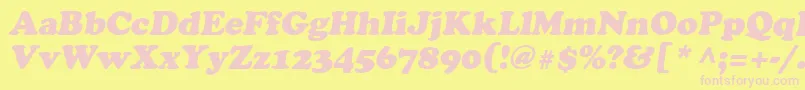 Agcrowo Font – Pink Fonts on Yellow Background