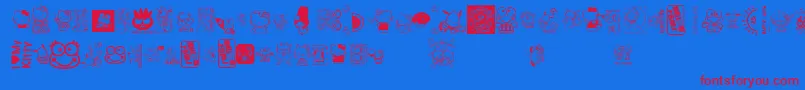 フォントMellowfonts1 – 赤い文字の青い背景