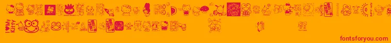 Mellowfonts1 Font – Red Fonts on Orange Background