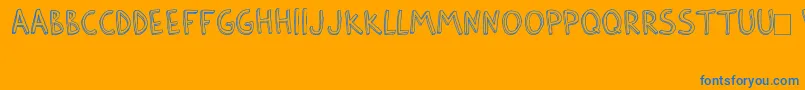 BarlowByThunderpandaVer01-Schriftart – Blaue Schriften auf orangefarbenem Hintergrund