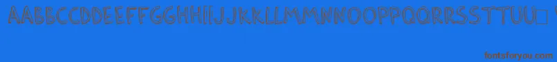 BarlowByThunderpandaVer01-Schriftart – Braune Schriften auf blauem Hintergrund