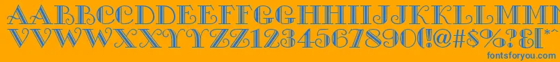 GeorgianaRegular Font – Blue Fonts on Orange Background