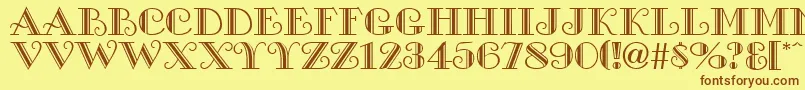 GeorgianaRegular Font – Brown Fonts on Yellow Background