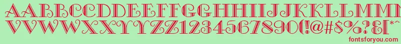 GeorgianaRegular Font – Red Fonts on Green Background