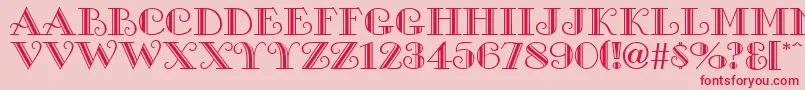 GeorgianaRegular-Schriftart – Rote Schriften auf rosa Hintergrund