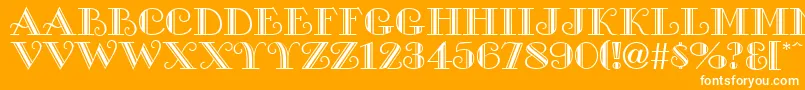 GeorgianaRegular-Schriftart – Weiße Schriften auf orangefarbenem Hintergrund