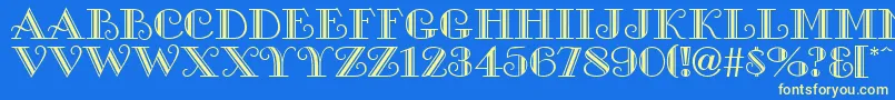 GeorgianaRegular Font – Yellow Fonts on Blue Background