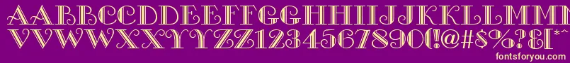 GeorgianaRegular-Schriftart – Gelbe Schriften auf violettem Hintergrund