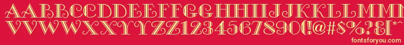 GeorgianaRegular Font – Yellow Fonts on Red Background